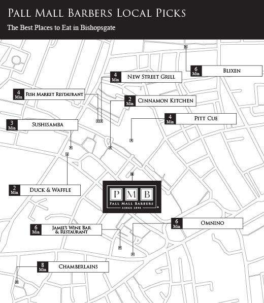Best places to eat in Bishopsgate - Pall Mall Barbers Local Picks
