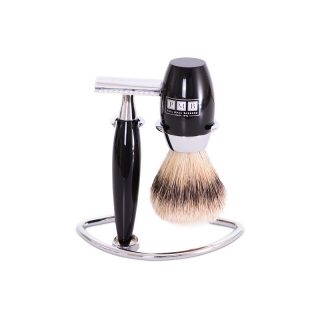 The Trafalgar Safety Razor Black Resin Shaving set | Pall Mall Barbers Products
